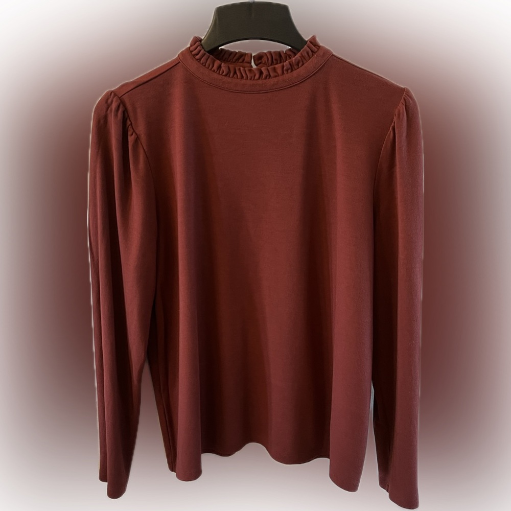 Ann Taylor Factory Rust Long Sleeve Top